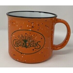 CARSON CABINS Coffee Mug Orange Speckled Georgia Mountains Outdoor Cabin Hiking